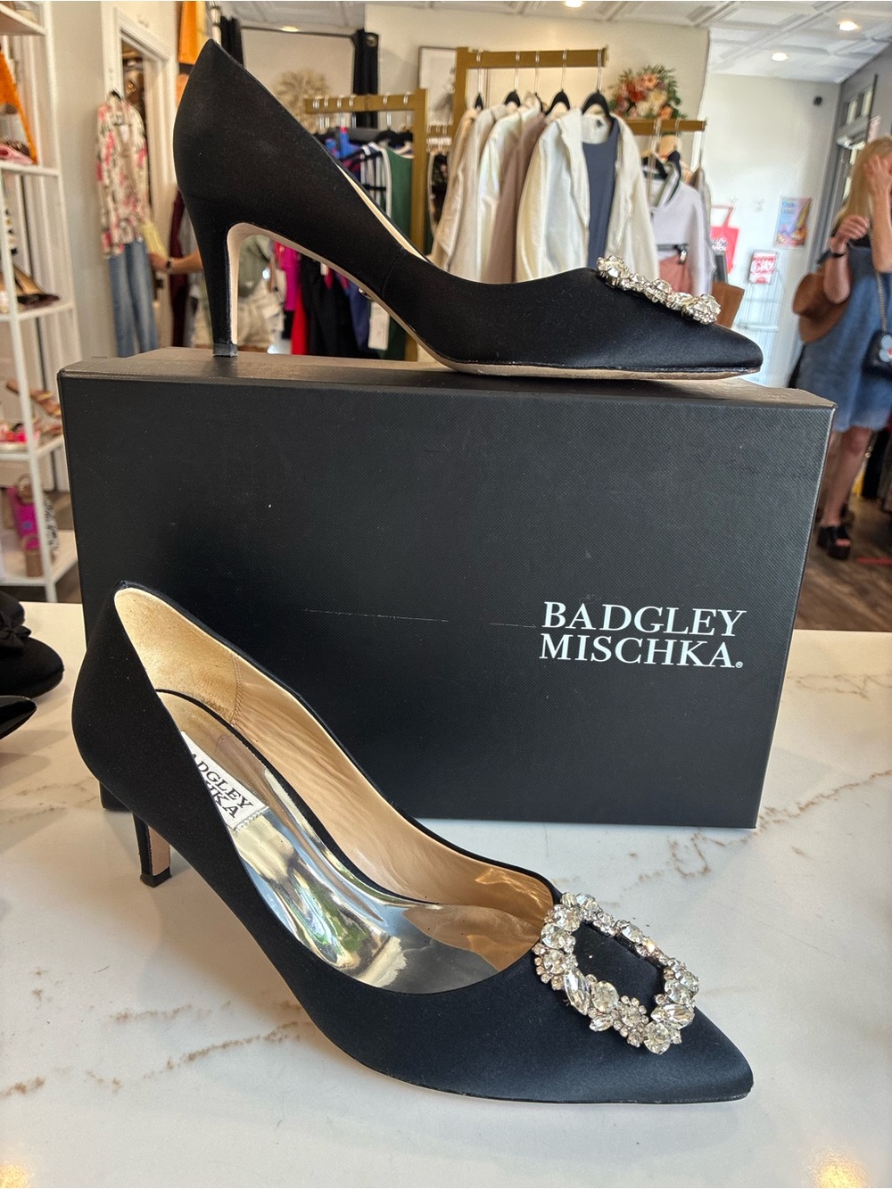 Badgley Mischka Collection Carrie Crystal Embellished Pump black